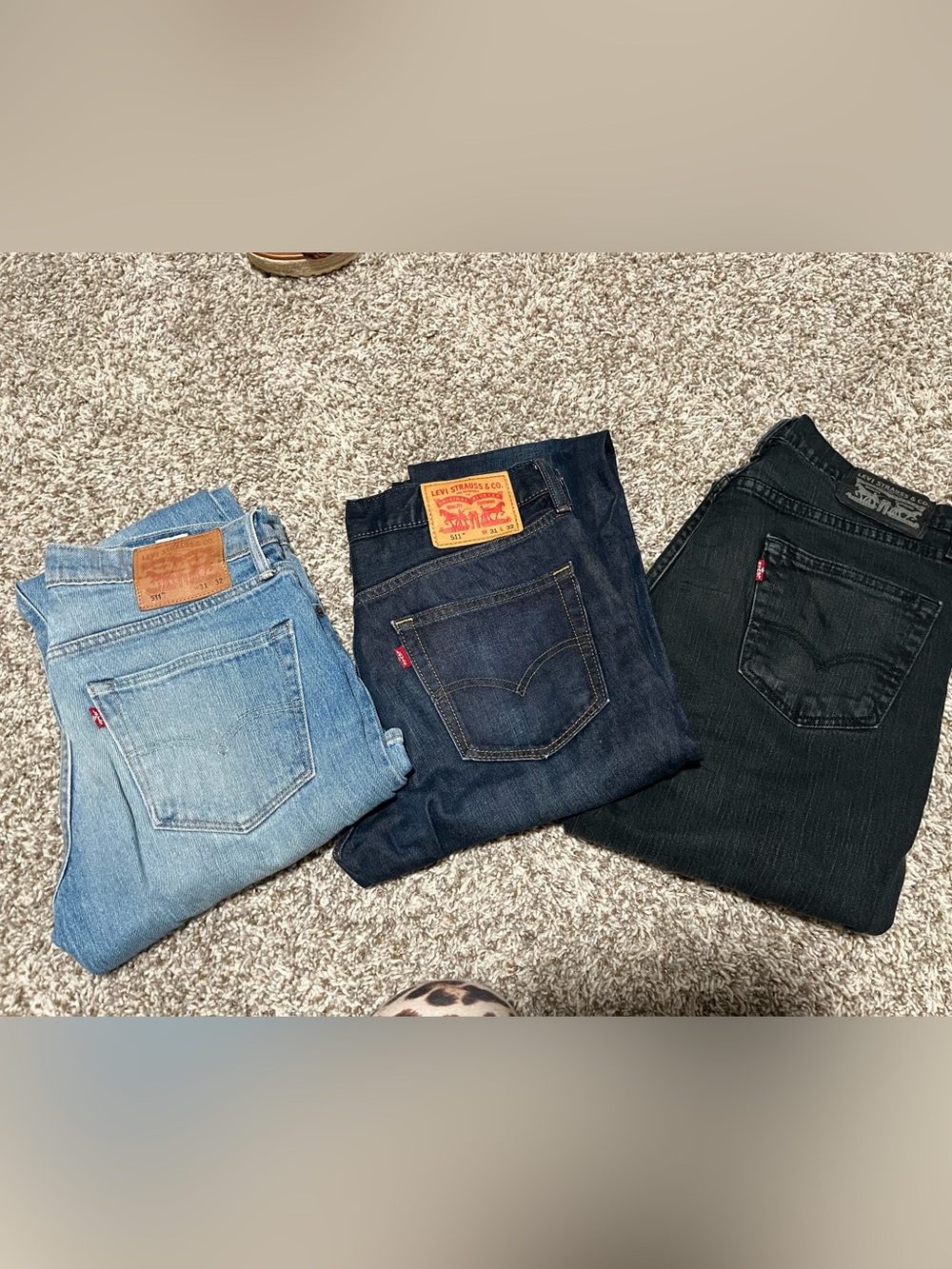 Levi's Men's 3 Pair Slim Straight Jeans